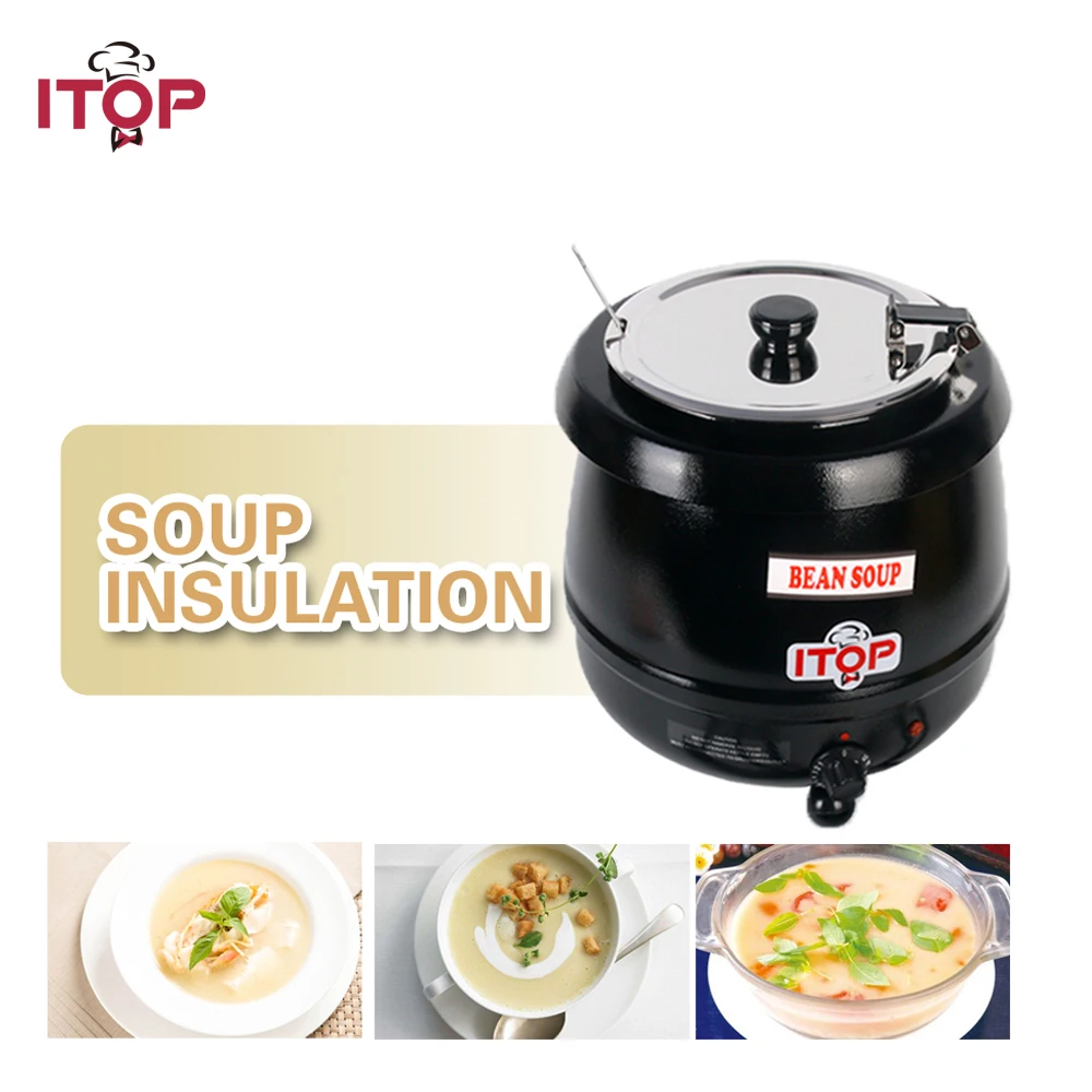 ITOP 10L Soup Pots Kettle Commercial Wet Heat Food Warmer Stainless Steel Soup Pot Removeable Cover 110V 220V ITOP 10L Soup Pots Kettle Commercial Wet Heat Food Warmer Stainless Steel Soup Pot Removeable Cover 110V 220V