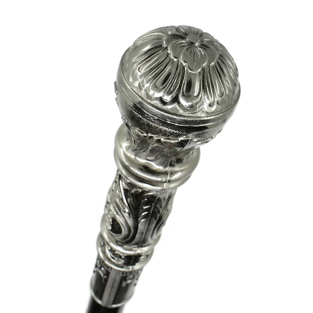Caña de palo de caminar de moda Vintage elegante para hombres mango de bola de mano antigua bastones de Metal suave hombre bastones de mano hombres 91 cm - 3