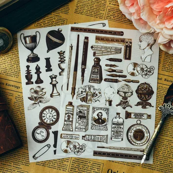 

ZFPARTY Vintage Rub on Stickers for Scrapbooking/ Happy Planner/ Card Making/Journaling Project