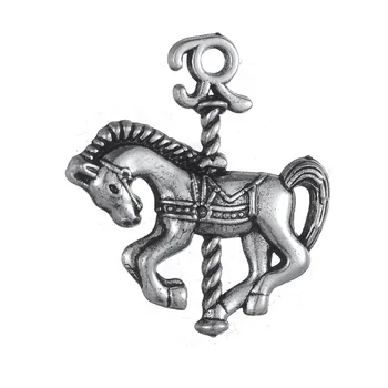

RAINXTAR Fashion DIY Alloy Horse Charms Single Sided Whirligig Animal Charms 20*23mm 50pcs AAC1334