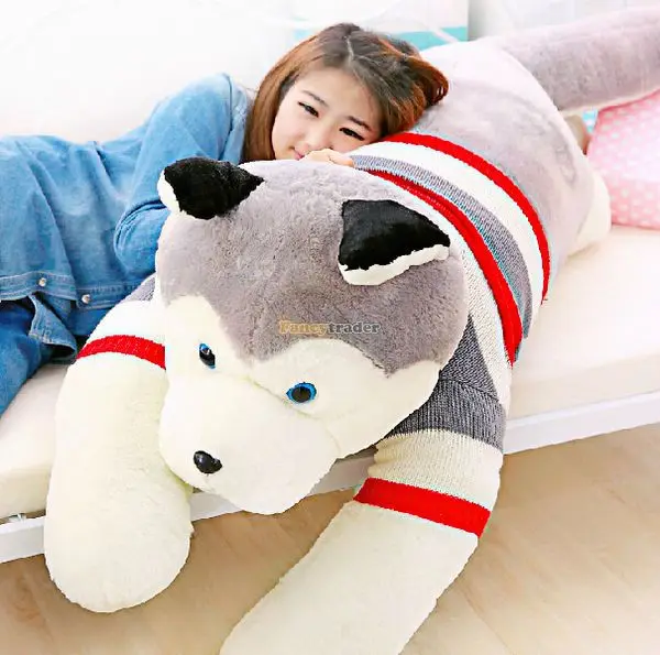 peluche geante chien husky
