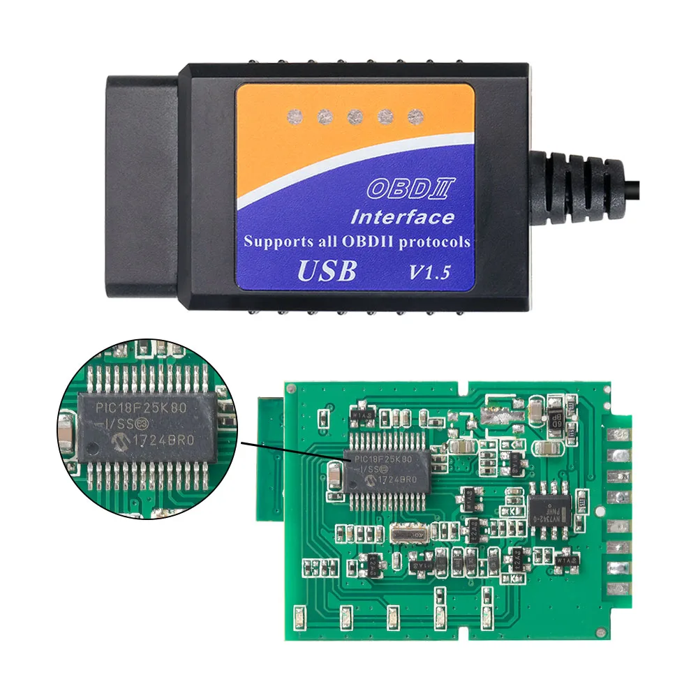 ELM327 Wi-Fi Bluetooth V1.5 PIC18F25K80 чипом OBDII диагностический инструмент для IPhone/Android/ПК подставка для рисунков мольберт из 327 V 1,5 Авто диагностический сканер крутящий момент БД