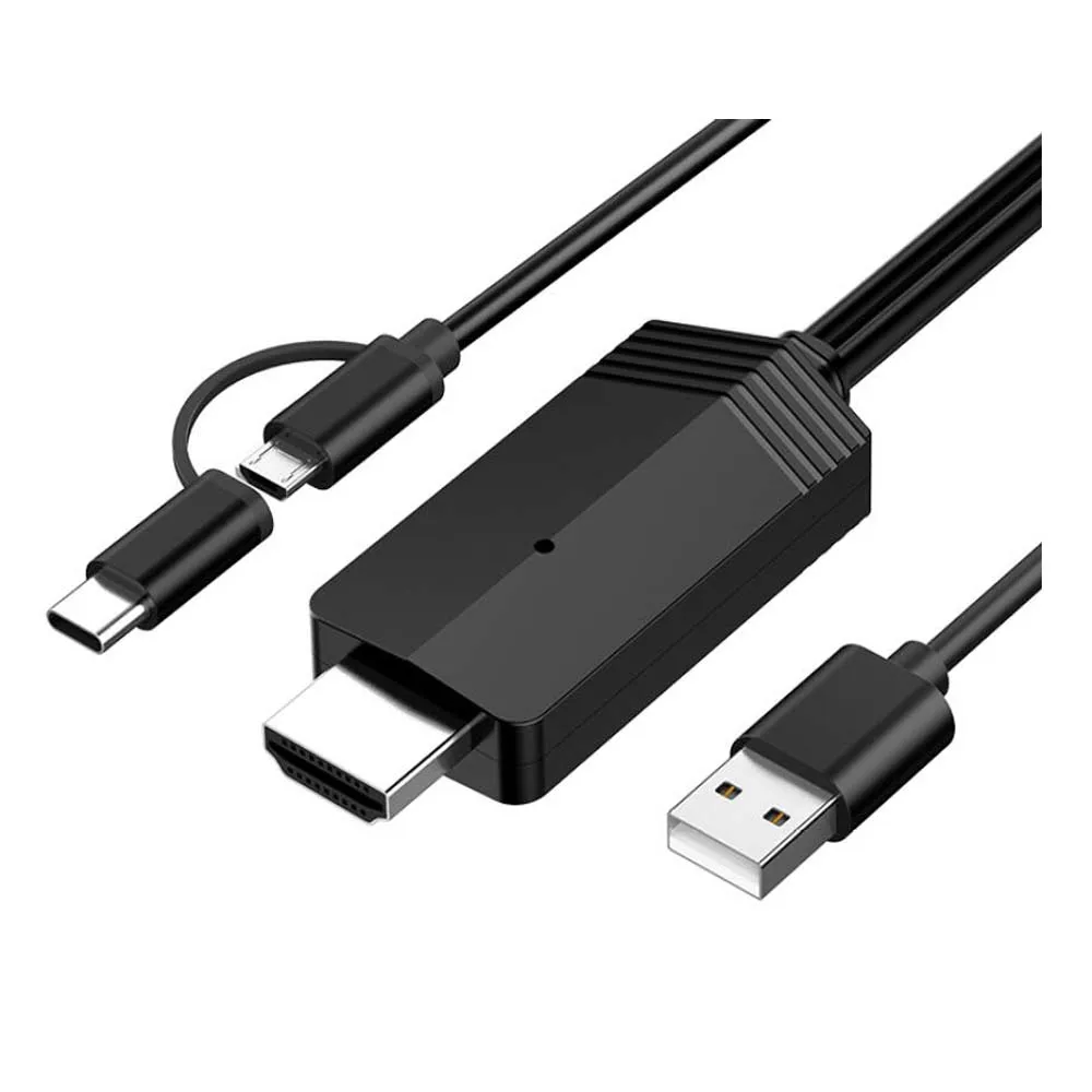 

Wholesale High Quality 2m 1080P Type C Micro USB to HDMI Adapter HDTV Converter AV Video Cable for Android Phone TV Projector