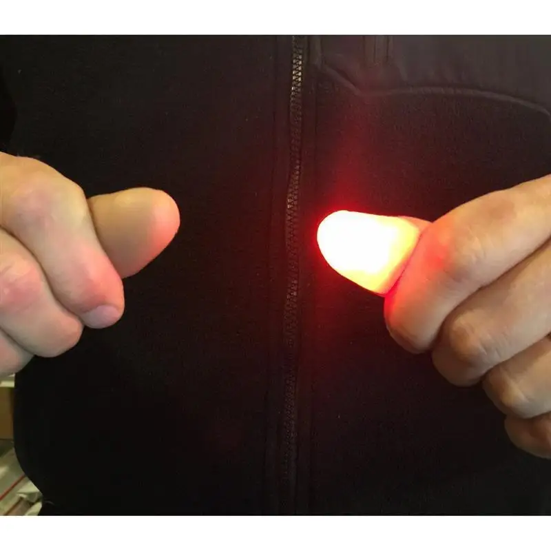 2Pcs Magic Trick Props Novelty LED Light Flashing Fingers Kids Glow Toys GNCA 