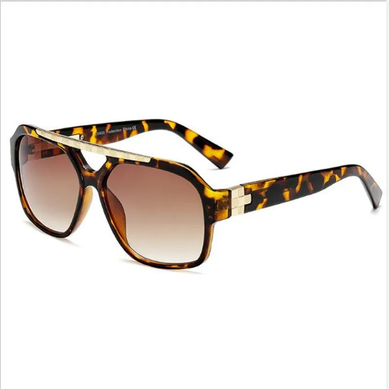 Капелус квадратные плоские зеркальные прозрачные солнцезащитные очки большие очки для лица - Lenses Color: Brown