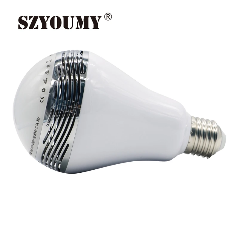 

SZYOUMY 2PCS E27 Wireless Bluetooth Speaker RGB Color Smart LED Light Bulb Lamp Newest 1Pair ePacket shipping