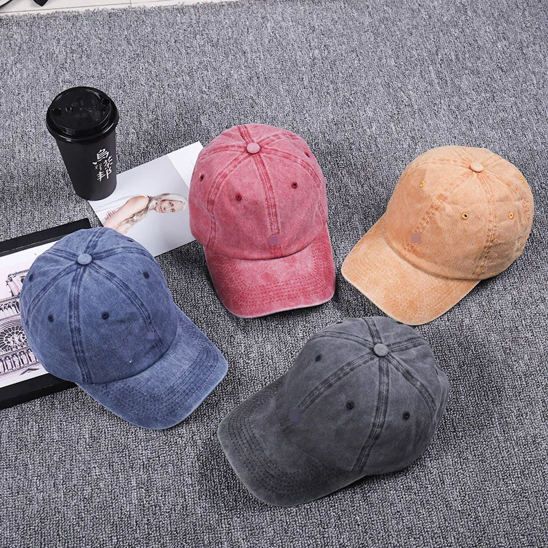 

High Quality Washed Cotton Adjustable Solid Color Baseball Cap Unisex Women Men Hats Couple Cap Fashion Brand Hat Caps Wholesale