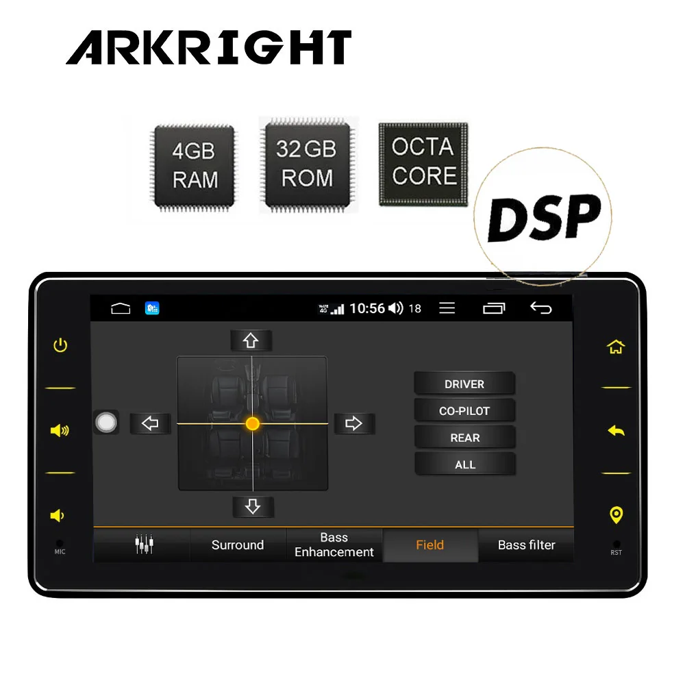 Flash Deal New 6.2" 1Din 4+32GB Android 8.1 Car Radio Audio Stereo Support 4G LTE SIM Network/DSP Octa Core GPS Carplay Multimedia Player 2