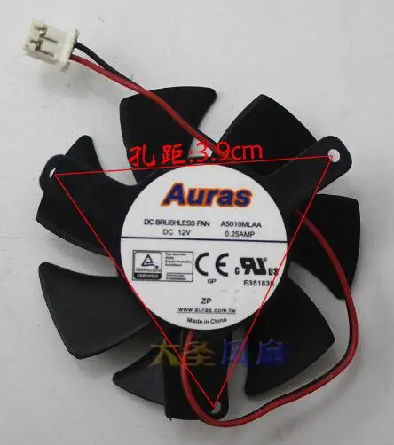 Оригинальный вентилятор охлаждения Auras A5010MLAA 12V 0.25A Диаметр 47 мм расстояние между