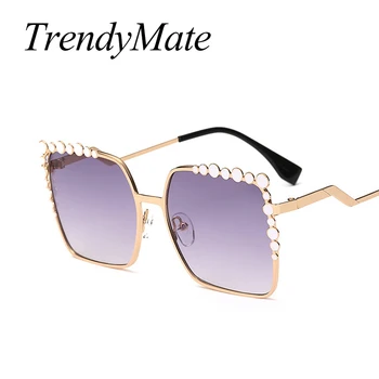 Hot Cool 2017 Square Hip Hop Fashion Brand Designer Sunglasses Women Mirror Sun Glasses Lady Flat Oversized Eyeglasses 369M