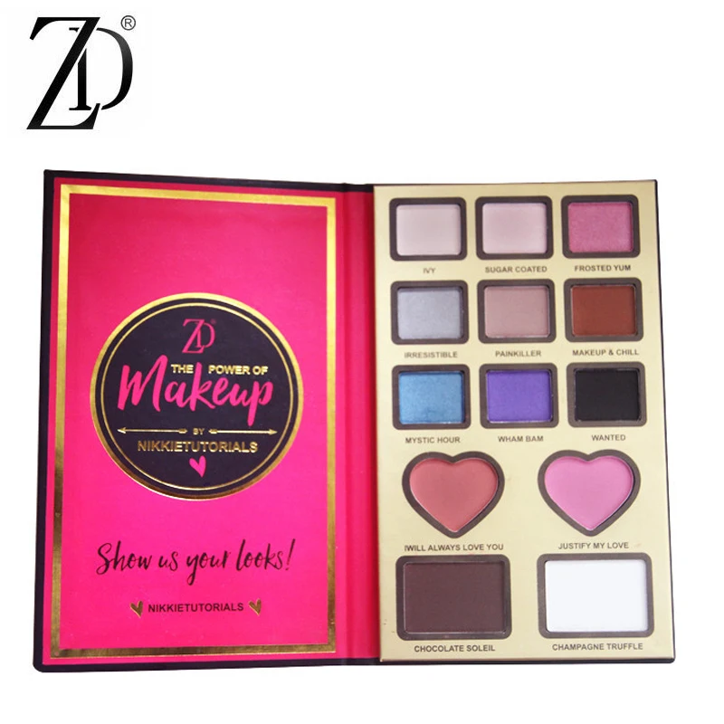 

ZD 13 Colors Makeup Palette Face Cheek Blush Shimmer Highlighter Powder Dual Use for Eyeshadow Heart Chocolate Make up Cosmetics