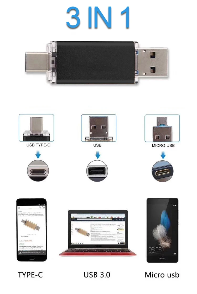 UTHAI C13 USB3.0 флеш-накопитель type-C/Micro/USB3.0 3в1 диск 32 Гб металлический флеш-накопитель 64 ГБ тип C Высокоскоростной U флеш-накопитель 16 Гб