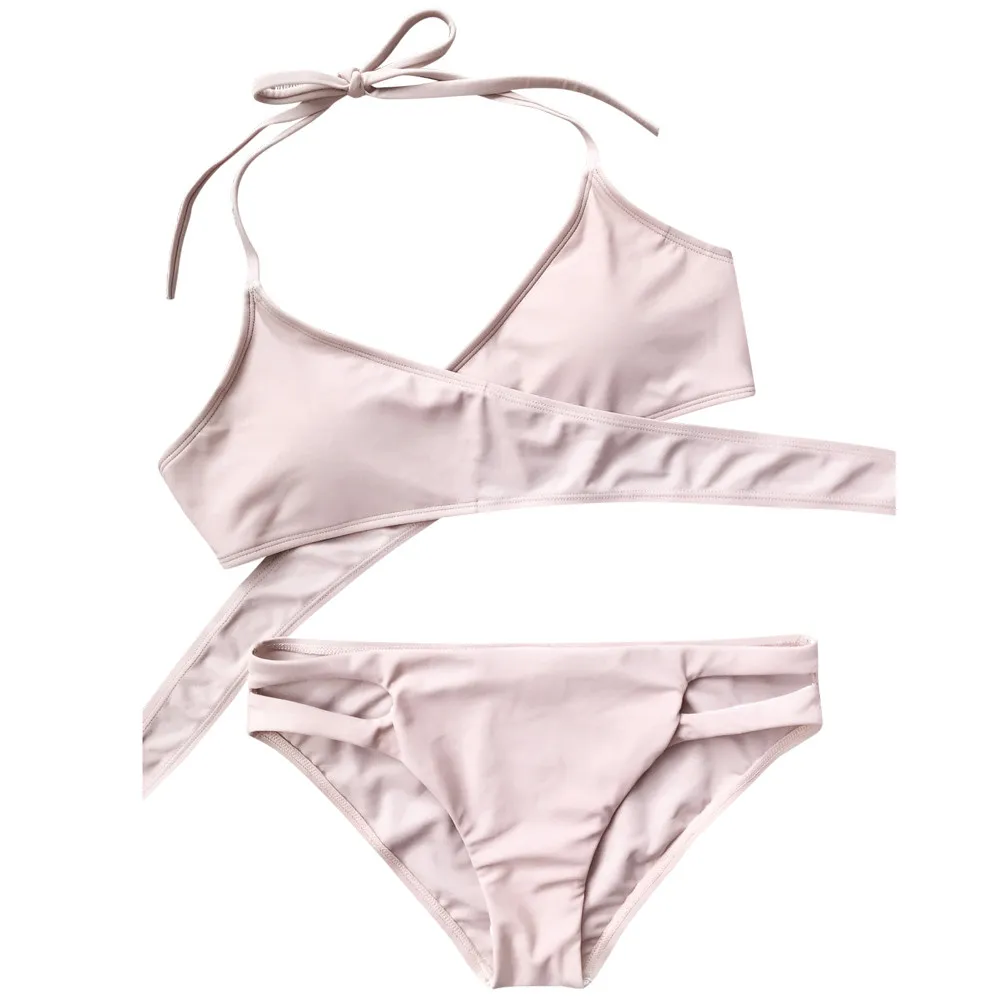 Dropshipping 1Set Women Sexy Push Up Padded Bra Halter tank tops for