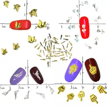 

40Pcs Flowers Bird Gold Nail Art Decorations Silver Key Bling Rose Nail Accessoires Comb Manicure Studs 3d Nailart Supply Mix