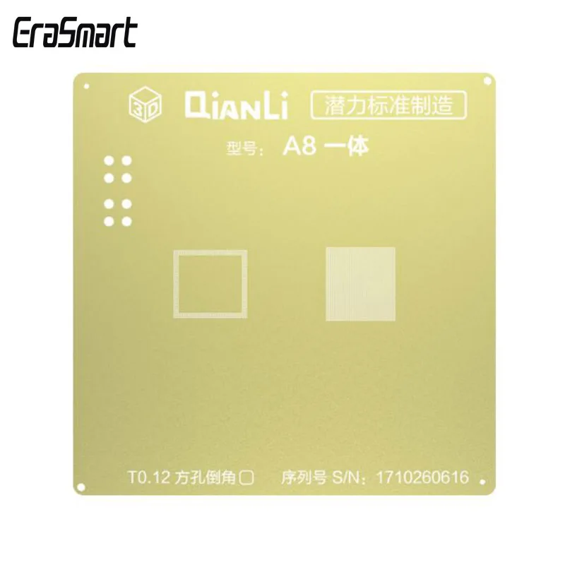 

QIANLI IOS Golden 3D BGA Reballing Stencils CPU A8 3D Steel Mesh