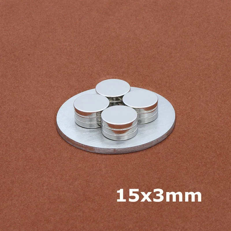 

10Pcs 15 x 3 mm Super Strong powerful Long Round Cylinder Magnets Rare Earth Neodymium 15mm x 3mm N35 ndfeb permanent imanes