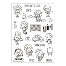 Dreamer Girls Design Transparent Clear Stamp Seal for Scrapbooking Photo Album Diary Card Making DIY Decoration Supply.