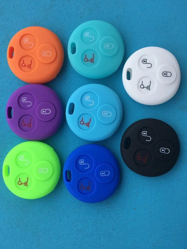 1Pcs Silicone Car Key Cover Case For Smart City Fortwo Roadster 3 Buttons Remote Accessories Parts