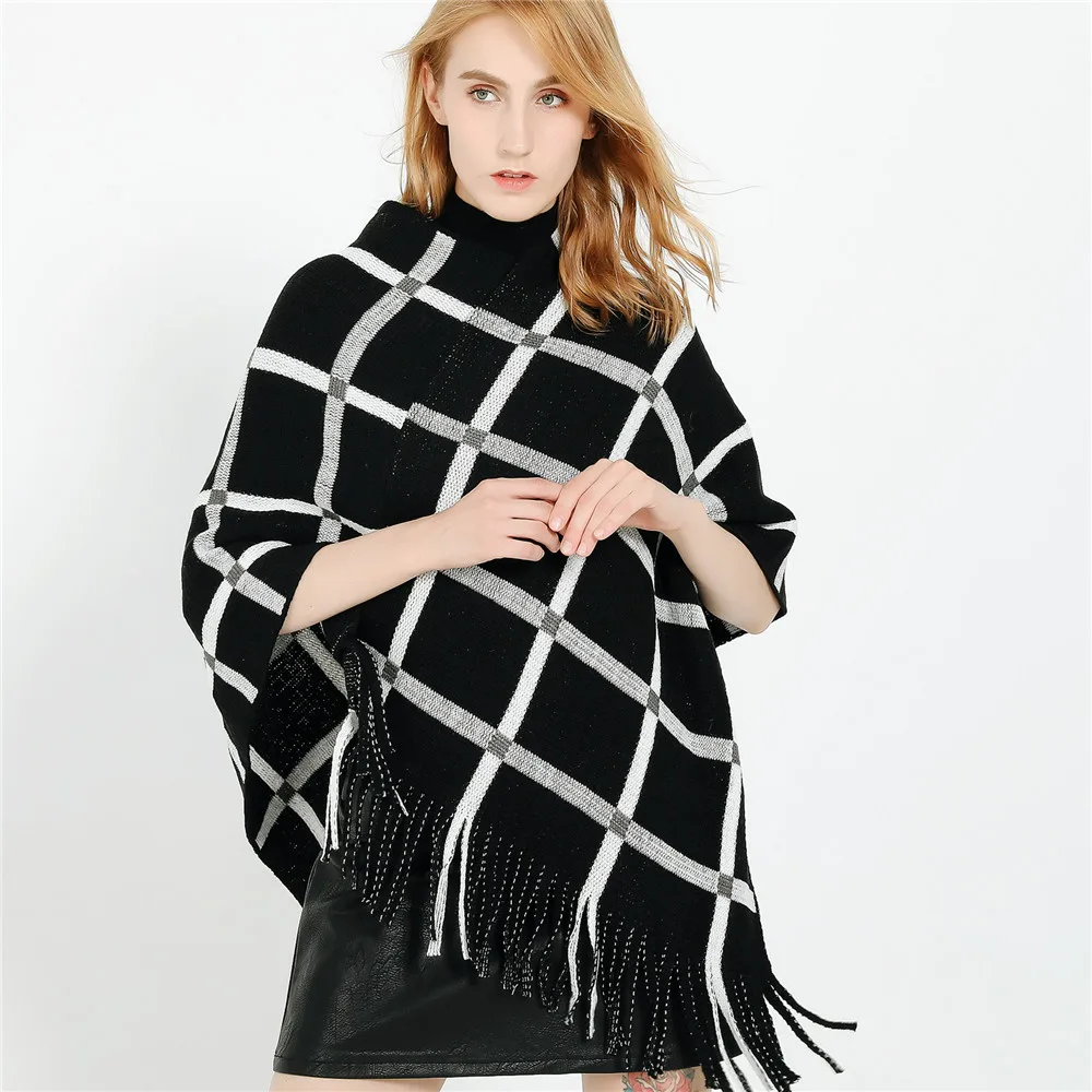 2018 Warm Winter pullover Scarf Women Classic Plaid Cashmere Scarf