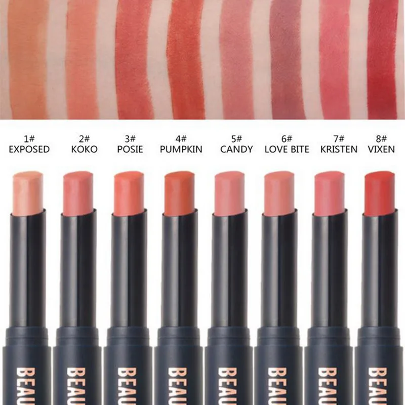 

Beauty Glazed Lipstick Matte Waterproof Magic Lip Stick Long Lasting Makeup Nude Lip Gloss 8 Color Available Lip Cosmetics Batom