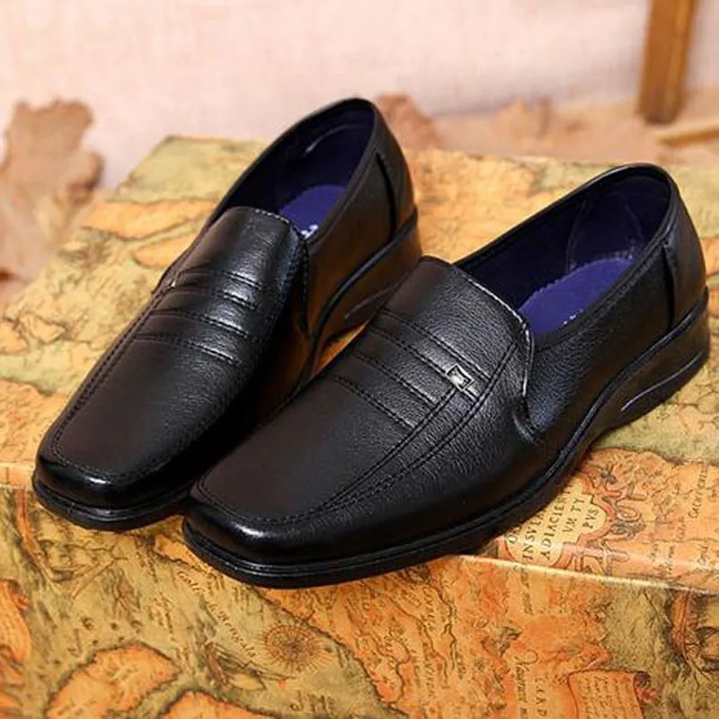 2017 New Arrival Business Men Casual Leather Dress Shoes Slip-on Breathable Leisure Work Flats Single Shoes Plus Size EU 38-44 13