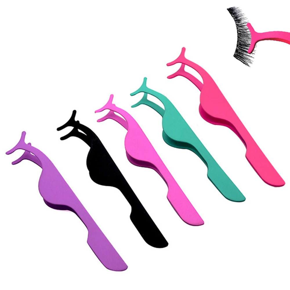 

1pc False Eyelash Tweezers Fake Eye Lash Applicator Eyelash Extension Curler Nipper Auxiliary Clip Clamp Makeup Forceps Tools
