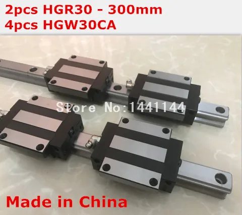 HGR30 linear guide: 2pcs HGR30 - 300mm + 4pcs HGW30CA linear block carriage CNC parts