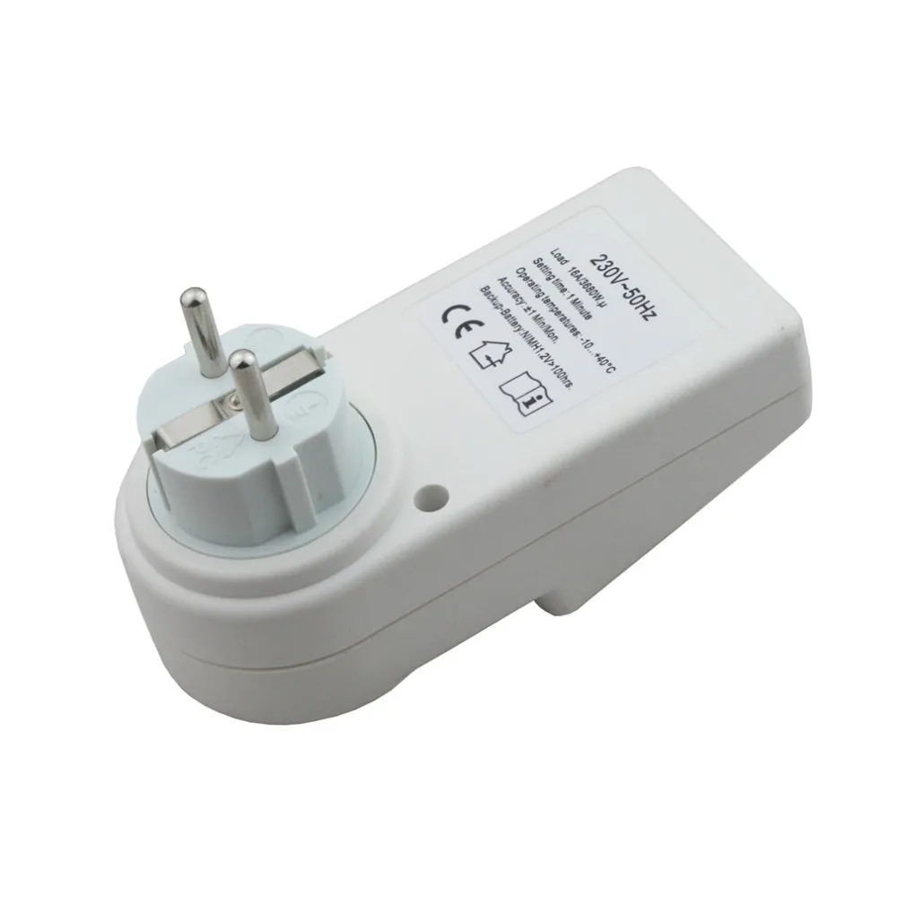 couleur: blanc Commutateur de minuterie programmable enfichable 230V /à /économie d/énergie Prise avec horloge Heure d/ét/é Fonction al/éatoire EU Plug