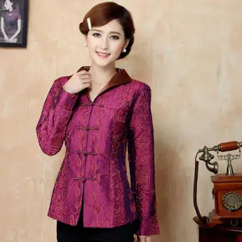 

2020 Spring New Women Chinese Style Coat Mother Vintage Clothing Fashion Lady Handmade Button Jacket Long Sleeve Outwear M-3XL