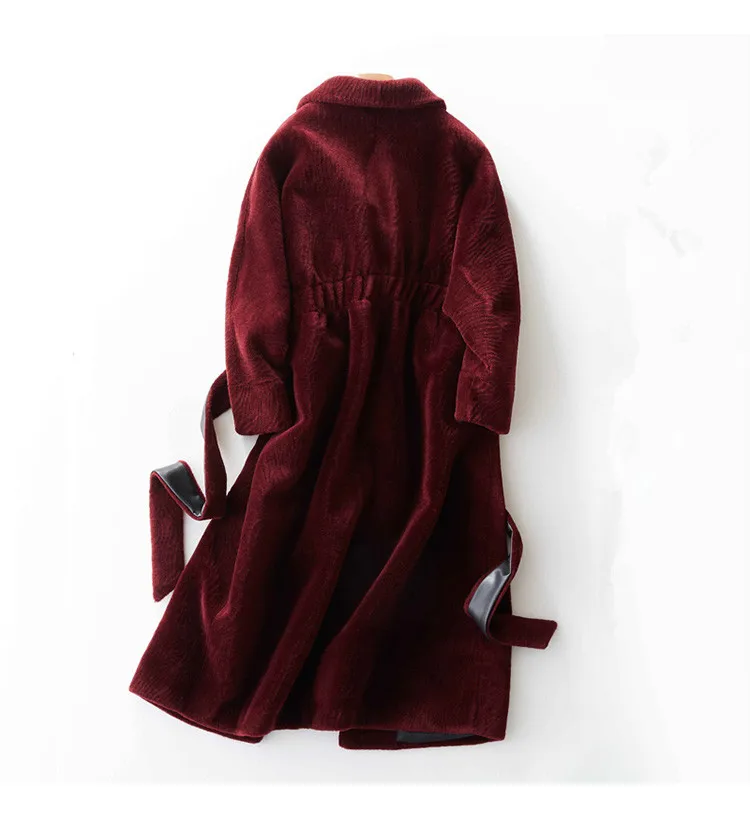 Высококачественное Женское пальто из натурального меха, Женская куртка, длинное зимнее теплое пальто из овечьей шерсти, casaco feminino