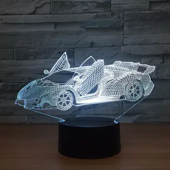 

Sports car 7 color 3D night light touch LED visual lamp gift lamp 1358