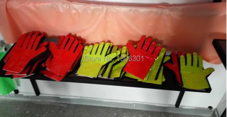 Мигает ПВХ светоотражающие безопасности Перчатки предупреждение защитные Перчатки