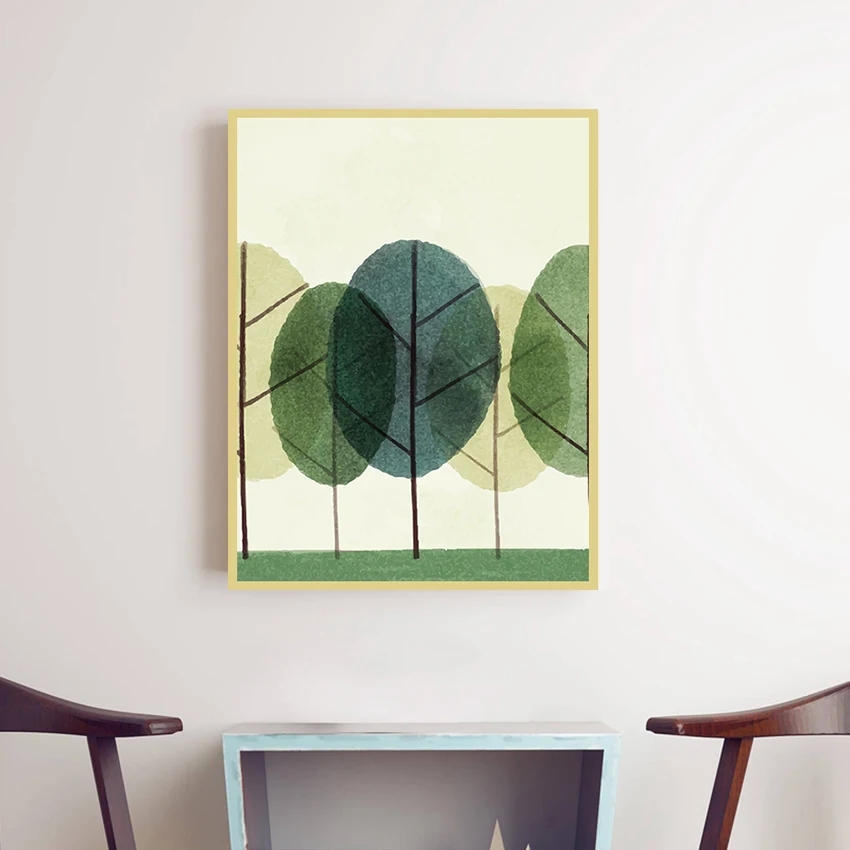 TEMPESTADE-Nordic-Minimalismo-Pintura-Da-Lona-Da-Arte-Da-rvore-Sala-Retratos-Da-Parede-Folha-Verde
