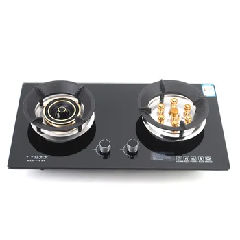 

New Seven-headed Fire Mandarin Duck Double Cooker Bulit-in Gas Hobs Stove Stainless Steel Edge Embedded Liquefied Gas Range