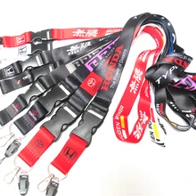 Один PC Мужской черный невесты Mugen автомобиль гоночный Ключ Ремешок Для TRD значок ID держатели JDM Omp ремешки на шею для мобильного телефона