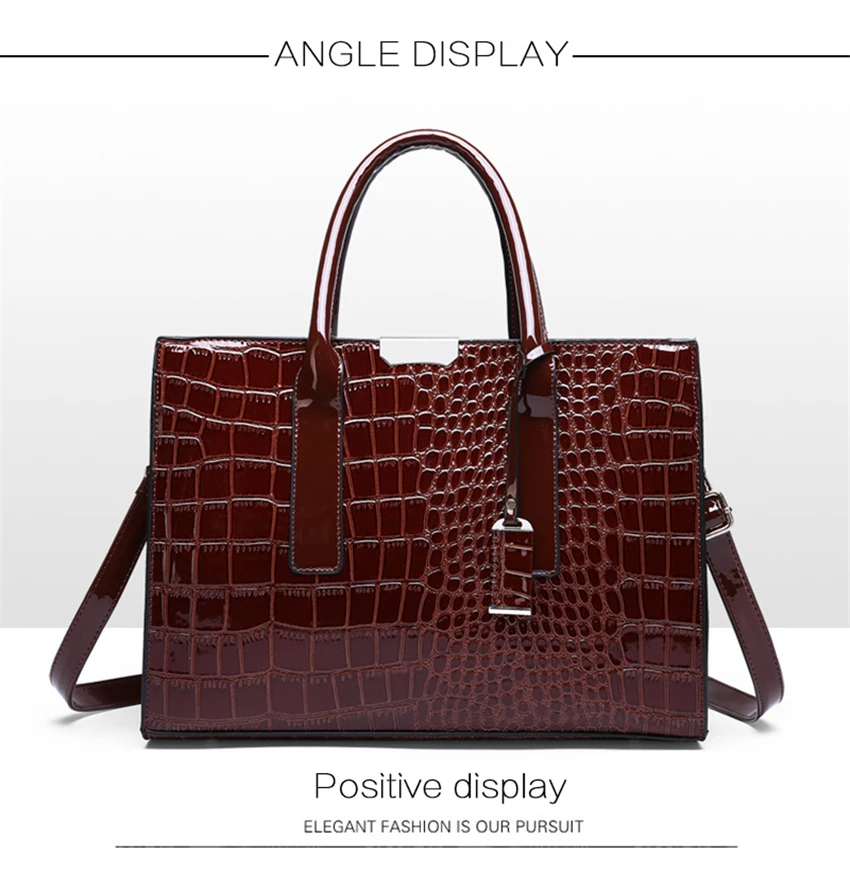 Модные женские сумки с крокодиловым узором, роскошные женские сумки, дизайнерские сумки большой вместимости, женские сумки через плечо