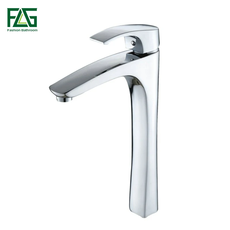 

FLG Solid Brass Basin Faucets Cold and Hot Water Tap Heightening Bathroom Sink Faucet Single Handle Mixer Taps 778-22C