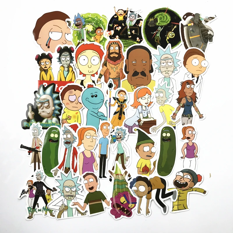 TD ZW 2019 Laptop Stickers 69pcs Rick and Morty Stickers For Motorcycle/ Bicycle/ Skateboard Luggage Decal Car Sticker Pack