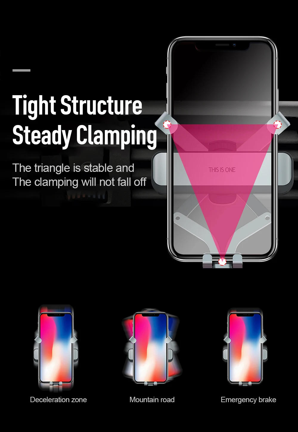 Это один Pro Обновление телефона Автомобильный держатель Стенд гравитационный кронштейн металлический CNC алюминиевый сплав для iPhone Android 4,0-6,5 дюймов телефонов
