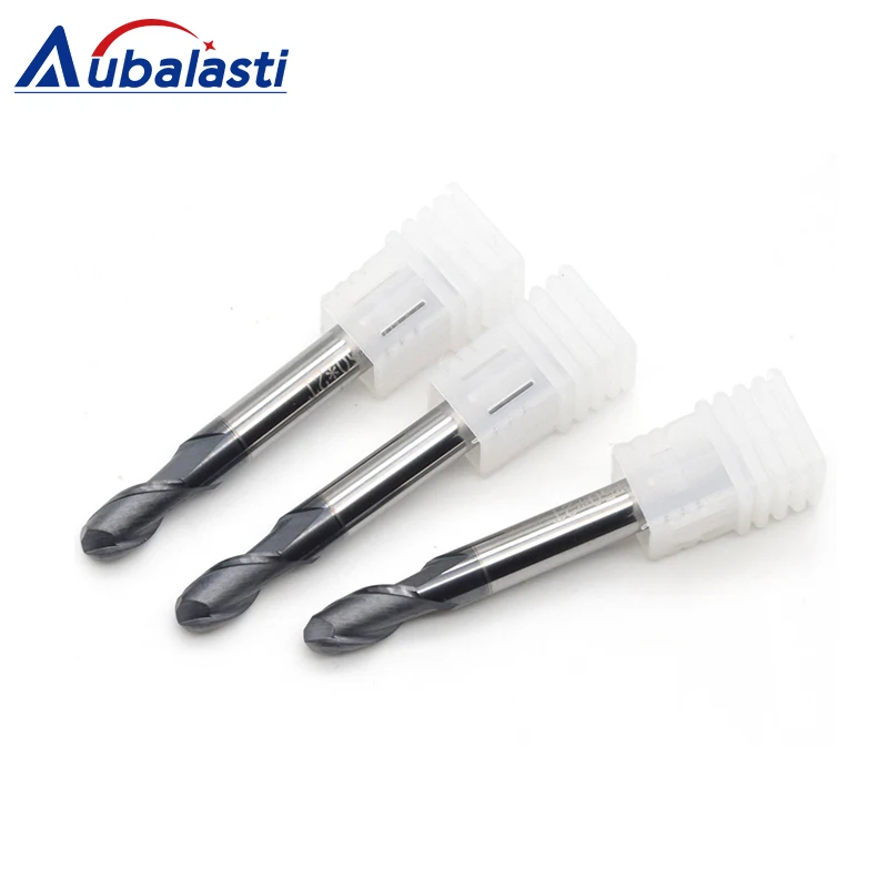 Aubalasti HRC60 2 флейты шаровой концевой фрезы фрезерный станок с ЧПУ инструменты Фрезы