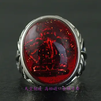 

Thailand jewelry rings seal impression nasal trunk the god of wealth Buddha 925 sterling silver ring