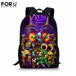 FORUDESIGNS/Легенда о Zelda Игры печати Школьный рюкзак Детская школьная сумка для мальчиков подростков студентов школьный Аниме