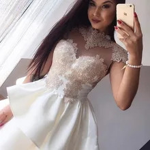 Hater двойка трапециевидной формы Выпускные платья длинные детские синий vestido de festa Sheer Жемчуг молния сзади Выпускной платье