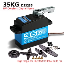 1x servo 35kg alto torque coreless servo motor digital e à prova ddságua ds3235 servo arduino para robótico diy, rc carro