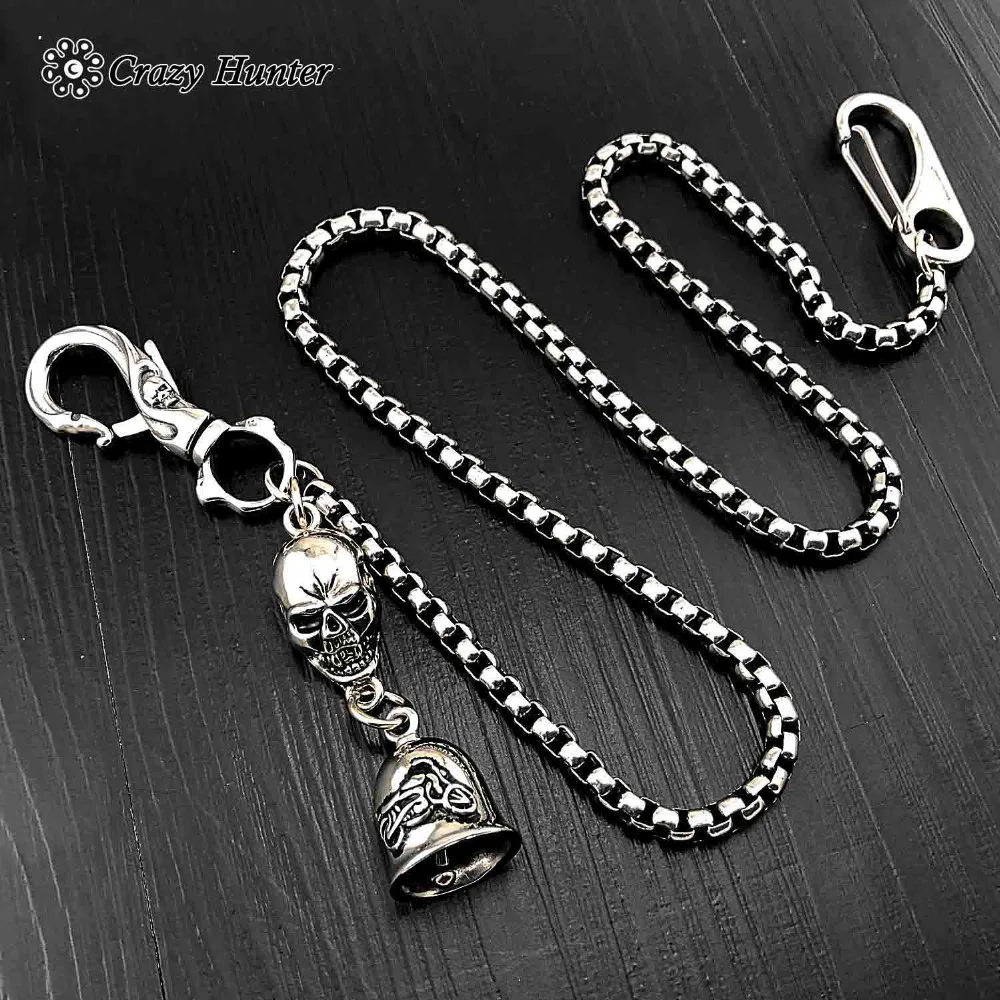 

Mens Stainless steel Biker Rock Wallet Chain Hip Hop Punk Long Pants Keychain