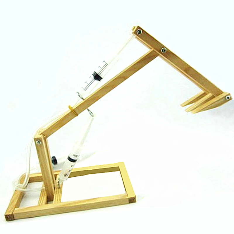 Wooden Science Education Piston Excavator Toy Model DIY assembly building model toy for children kids Wooden Science Education Piston Excavator Toy Model DIY assembly building model toy for children kids