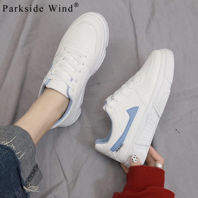 

Parkside Wind PU Leather Women's Vulcanzie Shoes Leisure Lace-up Platform Footwear Sneakers Solid Comfortable Flats Shoes -45