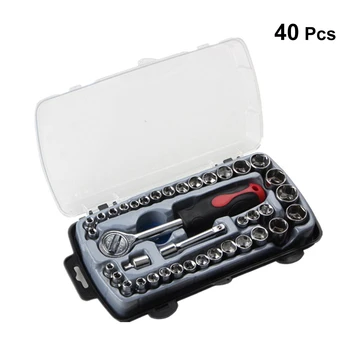 

40pcs T Shape Car Repair Tool Set Socket Set Car Repair Car Ratchet Wrench Combo Tool Box Kit Socket Sets For Cars Auto Repair
