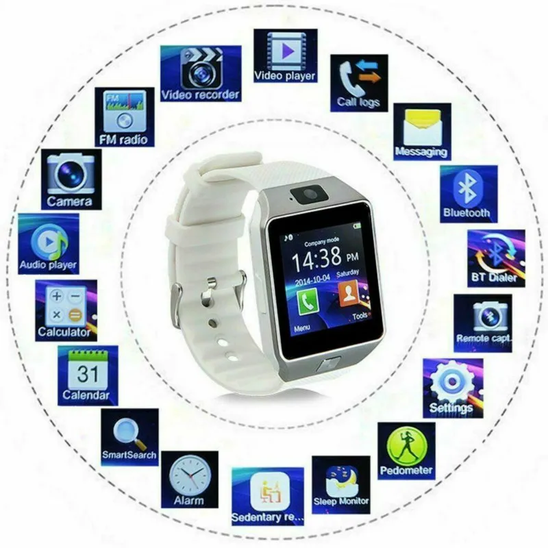 Bluetooth Смарт часы Android телефон TF sim карта камера мужские и женские спортивные