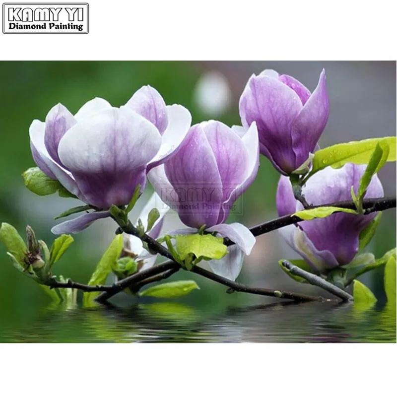 5d Diy Diamond Painting Cross Stitch Golden Lily Embroidery Flowers Crystal Round Mosaic Pictures Needlework LK1 | Дом и сад